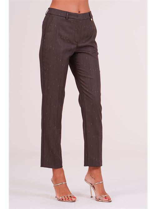 Pantalone New York gessato Luckylu Milano | PA27GEBROWN